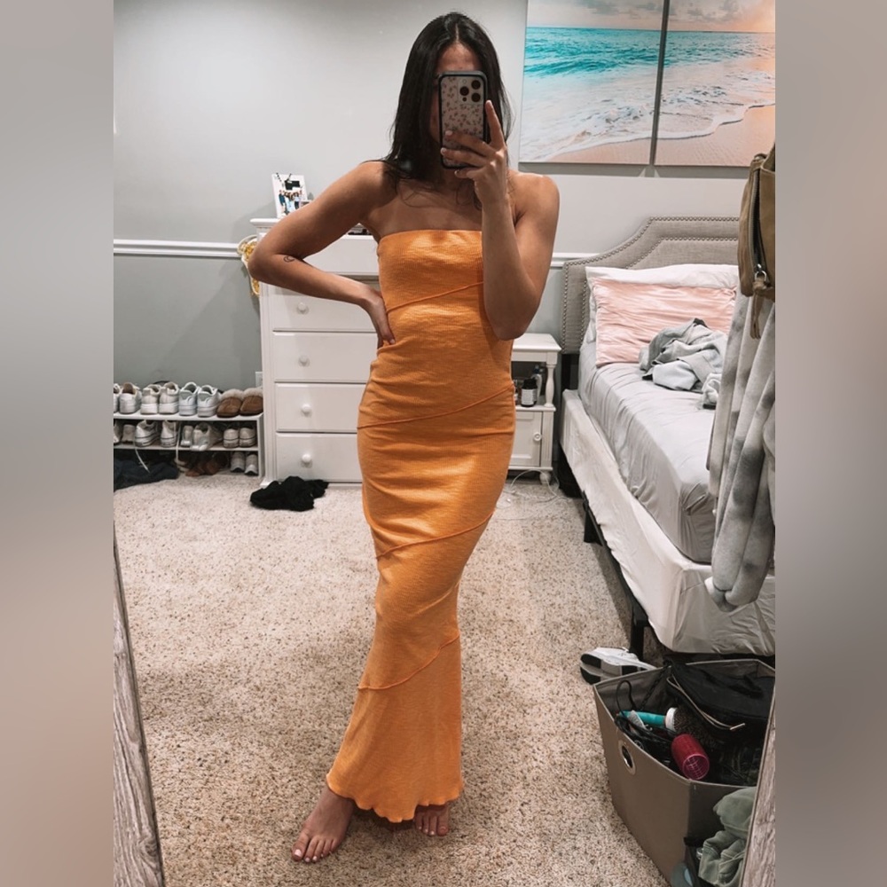 Orange maxi dress